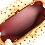 Chanel Large "Cheetah Print" Clutch with Chain Beige Calf Hair, Black Leather Gold Hardware - Thumbnail View 8