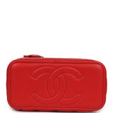 Chanel Small Classic Top Handle Vanity Case Red Lambskin Light Gold Hardware - Thumbnail View 6