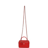 Chanel Small Classic Top Handle Vanity Case Red Lambskin Light Gold Hardware - Thumbnail View 7