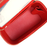 Chanel Small Classic Top Handle Vanity Case Red Lambskin Light Gold Hardware - Thumbnail View 9