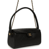 Chanel Barrel Clutch Bag with Chain Black Lambskin Gold Hardware - Thumbnail View 2