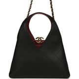 Chanel Small Chic Lady Shopping Bag Black, Burgundy Calfskin Gold Hardware - Thumbnail View 1