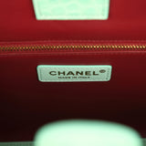 Chanel Small Cerf Shopping Bag Teal Croc Embossed Calfskin Gold Hardware - Thumbnail View 8