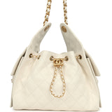 Chanel Small 25 Hobo Bag White Caviar Antique Gold Hardware - Thumbnail View 1