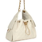 Chanel Small 25 Hobo Bag White Caviar Antique Gold Hardware - Thumbnail View 2