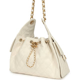 Chanel Small 25 Hobo Bag White Caviar Antique Gold Hardware - Thumbnail View 5