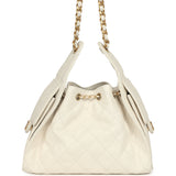 Chanel Small 25 Hobo Bag White Caviar Antique Gold Hardware - Thumbnail View 4