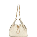 Chanel Small 25 Hobo Bag White Caviar Antique Gold Hardware - Thumbnail View 7