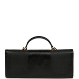 Chanel Long Top Handle Clutch with Chain Black Lizard Embossed Calfskin Gold Hardware - Thumbnail View 5