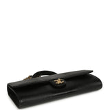 Chanel Long Top Handle Clutch with Chain Black Lizard Embossed Calfskin Gold Hardware - Thumbnail View 3