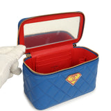 Chanel "Superman" Small Classic Top Handle Vanity Case Blue, Yellow, Red Lambskin Light Gold Hardware - Thumbnail View 8
