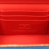 Chanel "Superman" Small Classic Top Handle Vanity Case Blue, Yellow, Red Lambskin Light Gold Hardware - Thumbnail View 10