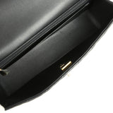 Chanel Classic Top Handle Long Flap Bag Black Lambskin Light Gold Hardware - Thumbnail View 8