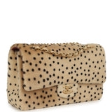 Chanel "Cheetah Print" Medium Flap Bag Light Beige Calf Hair and Black Lambskin Gold Hardware - Thumbnail View 2