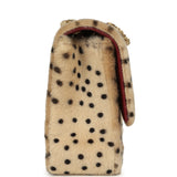 Chanel "Cheetah Print" Medium Flap Bag Light Beige Calf Hair and Black Lambskin Gold Hardware - Thumbnail View 3