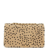 Chanel "Cheetah Print" Medium Flap Bag Light Beige Calf Hair and Black Lambskin Gold Hardware - Thumbnail View 4