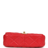 Chanel Small Flap Bag Red Lambskin Red Enamel Antique Gold Hardware - Thumbnail View 6