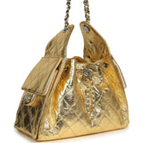 Chanel Small 25 Hobo Bag Gold Metallic Calfskin Silver Hardware - Thumbnail View 2