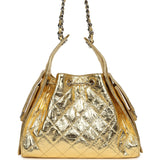 Chanel Small 25 Hobo Bag Gold Metallic Calfskin Silver Hardware - Thumbnail View 4
