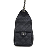 Chanel Small 25 Hobo Bag Dark Blue Metallic Caviar Silver Hardware - Thumbnail View 3