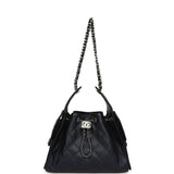 Chanel Small 25 Hobo Bag Dark Blue Metallic Caviar Silver Hardware - Thumbnail View 6
