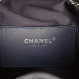 Chanel Small 25 Hobo Bag Dark Blue Metallic Caviar Silver Hardware - Thumbnail View 9