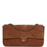 Chanel Maxi "Souplissimo" Small Flap Bag Camel Suede Gold Hardware - Thumbnail View 1