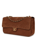 Chanel Maxi "Souplissimo" Small Flap Bag Camel Suede Gold Hardware - Thumbnail View 5