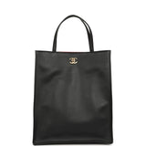 Chanel Small "Grocery Bag" with Chain Black Calfskin Gold Hardware - Thumbnail View 1