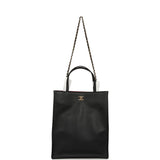 Chanel Small "Grocery Bag" with Chain Black Calfskin Gold Hardware - Thumbnail View 6