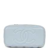 Chanel Small Classic Top Handle Vanity Case Light Blue Lambskin Light Gold Hardware - Thumbnail View 6
