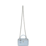 Chanel Small Classic Top Handle Vanity Case Light Blue Lambskin Light Gold Hardware - Thumbnail View 7