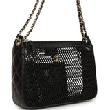 Chanel Clutch with Chain Black Mesh, Shiny Lambskin Gold Hardware - Thumbnail View 2
