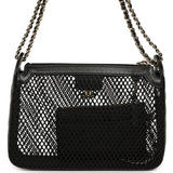Chanel Clutch with Chain Black Mesh, Shiny Lambskin Gold Hardware - Thumbnail View 4