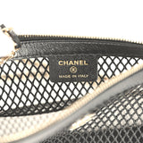 Chanel Clutch with Chain Black Mesh, Shiny Lambskin Gold Hardware - Thumbnail View 11
