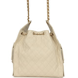 Chanel Medium 25 Hobo Bag Light Beige Caviar Antique Gold Hardware - Thumbnail View 4