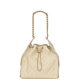 Chanel Medium 25 Hobo Bag Light Beige Caviar Antique Gold Hardware - Thumbnail View 7