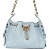 Chanel Mini 25 Hobo Bag Light Blue Caviar Gold Hardware - Thumbnail View 1