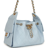 Chanel Mini 25 Hobo Bag Light Blue Caviar Gold Hardware - Thumbnail View 2