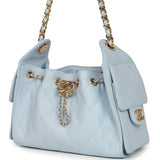 Chanel Mini 25 Hobo Bag Light Blue Caviar Gold Hardware - Thumbnail View 5