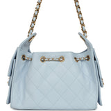Chanel Mini 25 Hobo Bag Light Blue Caviar Gold Hardware - Thumbnail View 4