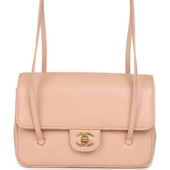 Chanel Small Preppy Coco Flap Bag Light Pink Shiny Caviar Brushed Gold Hardware