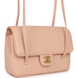 Chanel Small Preppy Coco Flap Bag Light Pink Shiny Caviar Brushed Gold Hardware - Thumbnail View 2