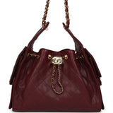 Chanel Small 25 Hobo Bag Dark Burgundy Shiny Caviar Gold Hardware - Thumbnail View 1