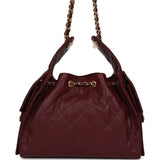 Chanel Small 25 Hobo Bag Dark Burgundy Shiny Caviar Gold Hardware - Thumbnail View 4