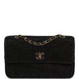 Chanel Small Flap Bag Black Braided Raffia Gold Hardware - Thumbnail View 1