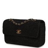 Chanel Small Flap Bag Black Braided Raffia Gold Hardware - Thumbnail View 5