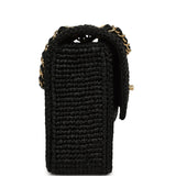 Chanel Small Flap Bag Black Braided Raffia Gold Hardware - Thumbnail View 3