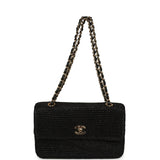 Chanel Small Flap Bag Black Braided Raffia Gold Hardware - Thumbnail View 7