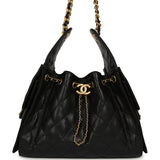 Pre-owned Chanel Small 25 Hobo Bag Black Caviar Antique Gold Hardware - Thumbnail View 1